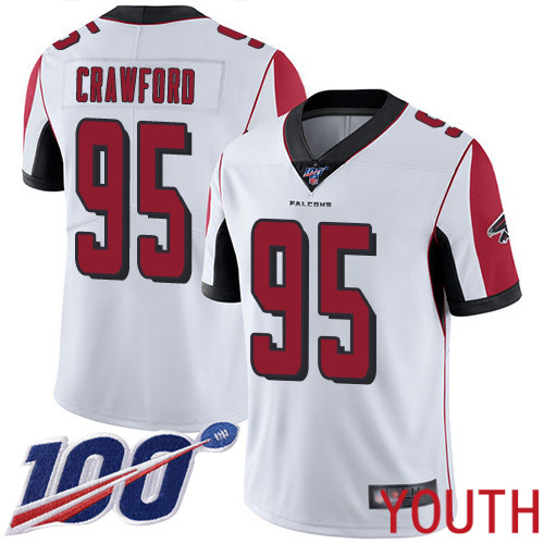Atlanta Falcons Limited White Youth Jack Crawford Road Jersey NFL Football #95 100th Season Vapor Untouchable->atlanta falcons->NFL Jersey